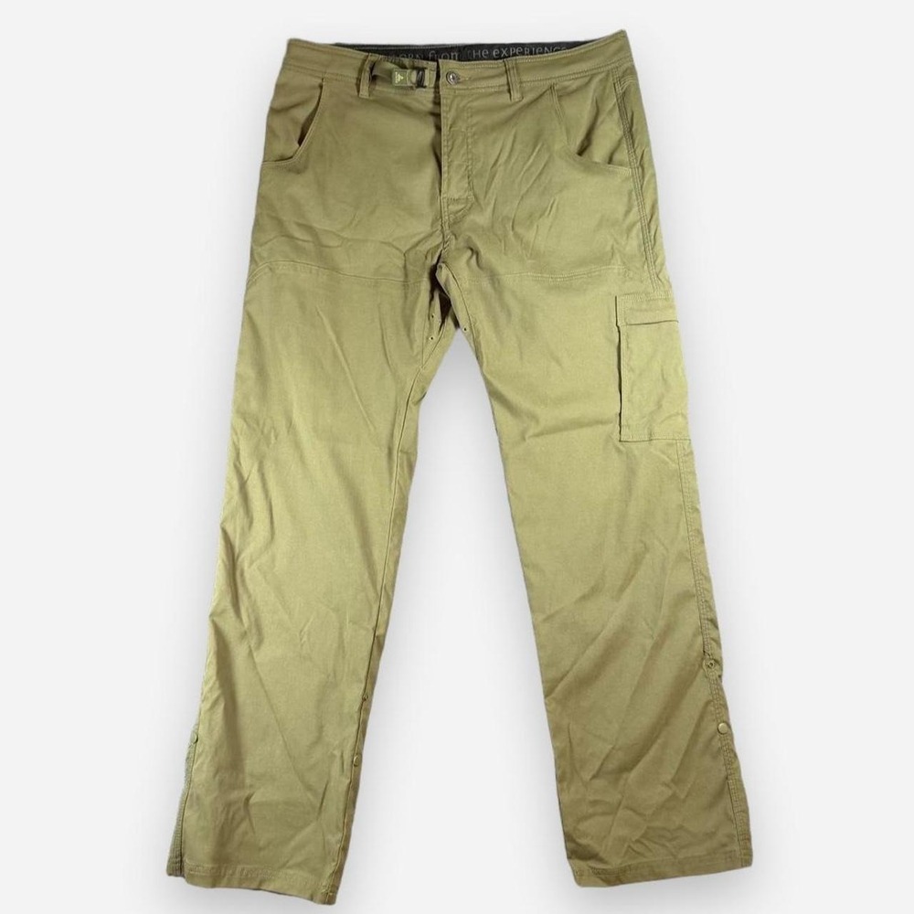 PrAna Olive Green Stretch Zion Cargo Pants Hiking Outdoors Size 36x32